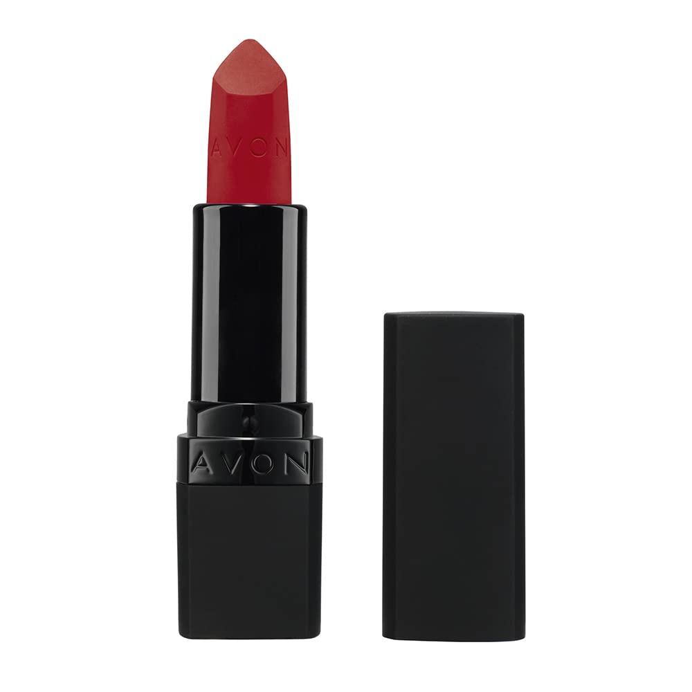 Avon Ultra Matte Lipstick Truest Red with Vitamin E, Avocado Oil and Sesame Oil for Comfortable Coverage that Won't Cake, Crack or Dry