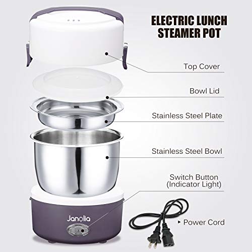 Janolia Electric Food Heater, Portable Electric Lunch Box, 1.3L/44oz
