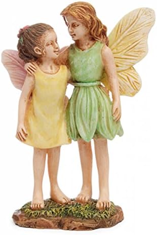 Marshall Home MG121 Fairy Gardening Miniature Statuary Fairy Sisters, 3-1/2", Multicolor
