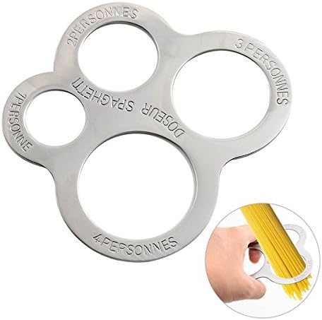 OUBORUI Stainless Steel Measurer Spaghetti Portion Serving Tool with 4 Holes for Kitchen