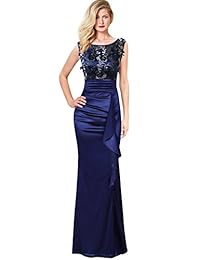 VFSHOW Vestido largo de fiesta para mujer, con volantes fruncidos, para fiesta de graduación