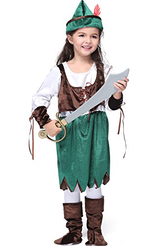 Pirate Costume Cosplay Suit - bigxxx Girls Halloween Gift Ultra Soft Velvety Cloth 263G S