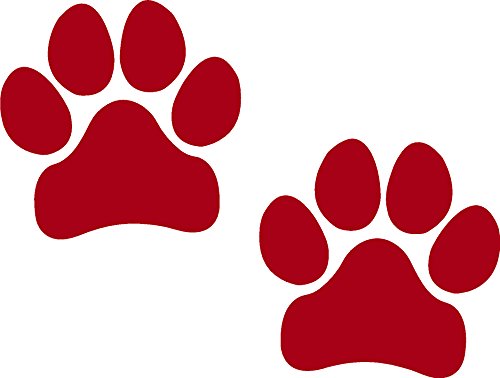 Paw Prints, RED, Pawprints, Paws, Dog, Puppy, Pup, Mutt, Canine, Print, Car, Auto, Wall, Locker, Laptop, Ipad, Notebook, Netbook, Vinyl, Sticker, Decal, Label, Placard, RED