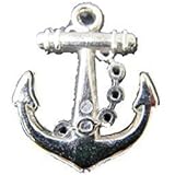 Fat-catz-copy-catz25x Plastic Silver Tone Anchor Sailor Ship Nautical Theme Fashion Kitsch Jewellery Craft Clothing Charms