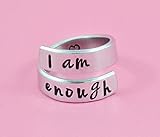I am enough - Hand Stamped Aluminum Spiral Ring, Best Friend BFF Gift, Sisters Sorority Besties Ring, Inspirational Ring, Personalized Gift