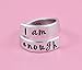 I am enough - Hand Stamped Aluminum Spiral Wrap Twist Ring, Inspirational Motivational Ring, I Am Strong, Be You, Friends BFF Sorority Sisters Besties Encouragement Gift, Personalized Graduation Gift