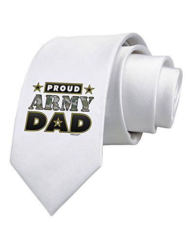 TooLoud Proud Army Dad Printed White Neck Tie