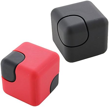 eBus Cube Hand Spinner High Speed EDC Gadgets Stress and Anxiety Relief Plastic Finger Focus Toy for Adults and Kids (Red and Black)