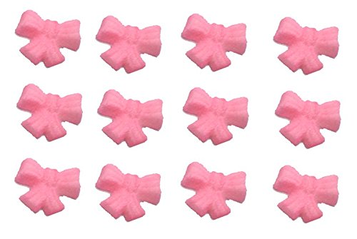12pk edible shimmer baby pink ribbon bows cake / cupcak…