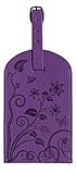 Pierre Belvedere Executive Line Embossed Luggage Tag, Organic Flowers, Purple