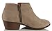 Soda Women's Round Toe Faux Suede Stacked Heel Western Ankle Bootie