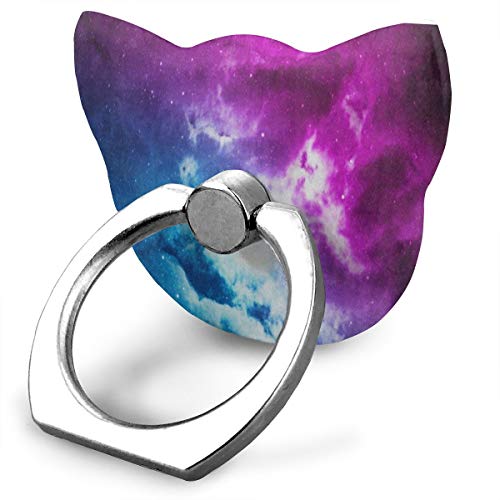 Cell Phone Holder Space Nebula Cloud Star Cat Type Ring Mobile Phone Holder Adjustable 360° Rotation Phone Finger Holder for IPad Phone X/6/6s/7/8/8 Plus/7, Galaxy S9/S9 Plus/S8/S7 Android Smartphone