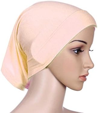 Ashlen Women's Solid Color Muslim Inner Cap Underscarf Tube Scarf Beige