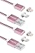 Smart&Cool 5 Feet Gen4 Nylon Braided 2 in 1 Two-mode Magnetic Fast Charging & Data Sync Cable for Smart Phones and Tablets with Micro-USB and i-Product Interface (5ft-Rose Gold Twin Pack)