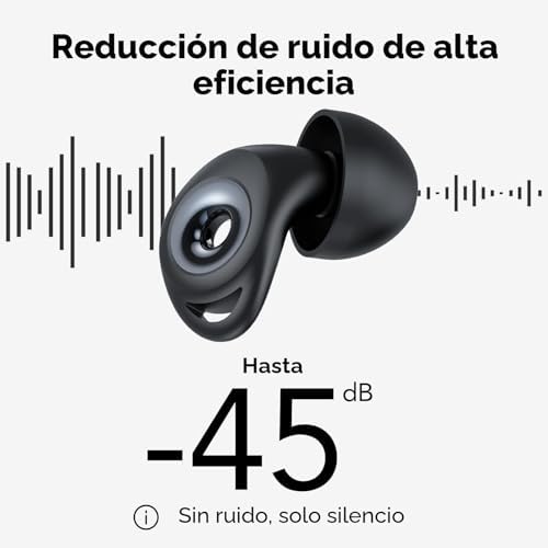 Tapones Oidos Ruido Dormir, 45dB Cancelación de Ruido, 4 Tamaños (XS/S/M/L)