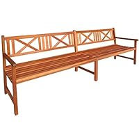 Retrome Classic Outdoor Furniture 94.5" Garden Bench | Acacia Wood | Backyard, Porch, Patio, Poolside,Spaces, Park | Natural Finish