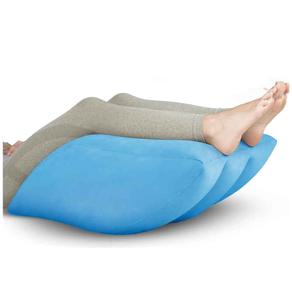 Queen.Y Leg Elevation Pillow,Inflatable Leg Rest Foldable Inflatable Leg Pillow Wedge Cushion Knee Support Pillow for Puncture-resistant Reduce Swelling Improve Circulation Ideal Sleeping