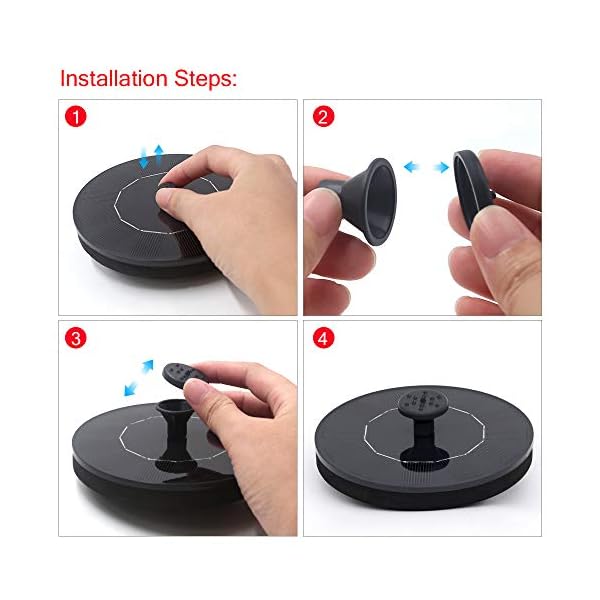 Solar-Fountain-PumpFloating-Outdoor-FountainFree-Standing-1W-Bird-Bath-Fountain-Pump-for-Garden-and-Patio-Solar-Panel-Kit-Water-Pump Solar Fountain Pump,Floating Outdoor Fountain,Free Standing 1W Bird Bath Fountain Pump for Garden and Patio, Solar Panel…