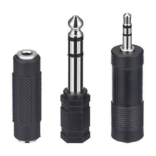 WILLBOND 3 Pieces Headphone Adapter 6.35 mm Male to 3.5 mm Female, 3.5 mm Male to 6.35 mm Female, 3.5 mm Female to 3.5 mm Female Stereo Jack Adaptor