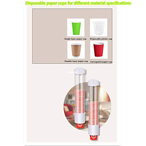 Pull Type Cup Dispenser, Surface Side Mount Cooler Cup Holder Water Dispenser Accessory for Cone or Flat Bottom Cups Disposable Paper Cups, 16in Tube Length (White) - Thumbnail 6