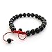 Ovalbuy Hand Crafted 8mm Black Glass Beads Tibetan Buddhist Prayer Mala Wrist Bracelet