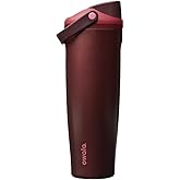 Owala FreeSip Sway Insulated Stainless Steel Water Bottle with Two-Way Spout, Built-In Straw and Bucket Handle, Made for Travel, School, and Sports, 40oz, BPA Free, Leak Proof, Black Cherry