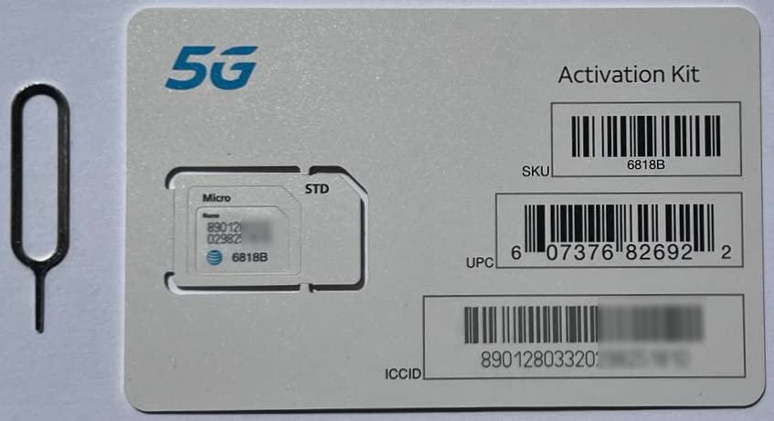 AT&T Wireless 5G LTE SIM Card with Detroit Packing