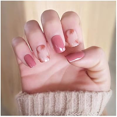 Drecode False Nails Simple Square Pink Fake Nails Elegant Wedding Birday Party Acrylic Nails For Women And Girls Buy Online At Best Price In Uae Amazon Ae