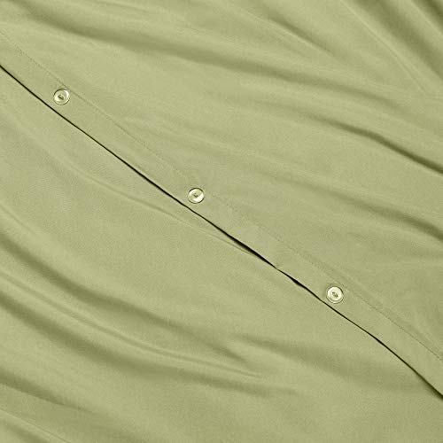 Nestl Sage Green Duvet Cover Full Size Soft Full Size Duvet Cover Set, 3 Piece Double Brushed