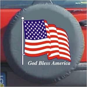 Amazon.com: Black Bungee Spare Tire Cover P225 X 75 R16 (God Bless