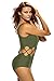 Lalagen Women's Sexy Lace Up Hollow Out Monokini Plus Size One Piece Swimsuit