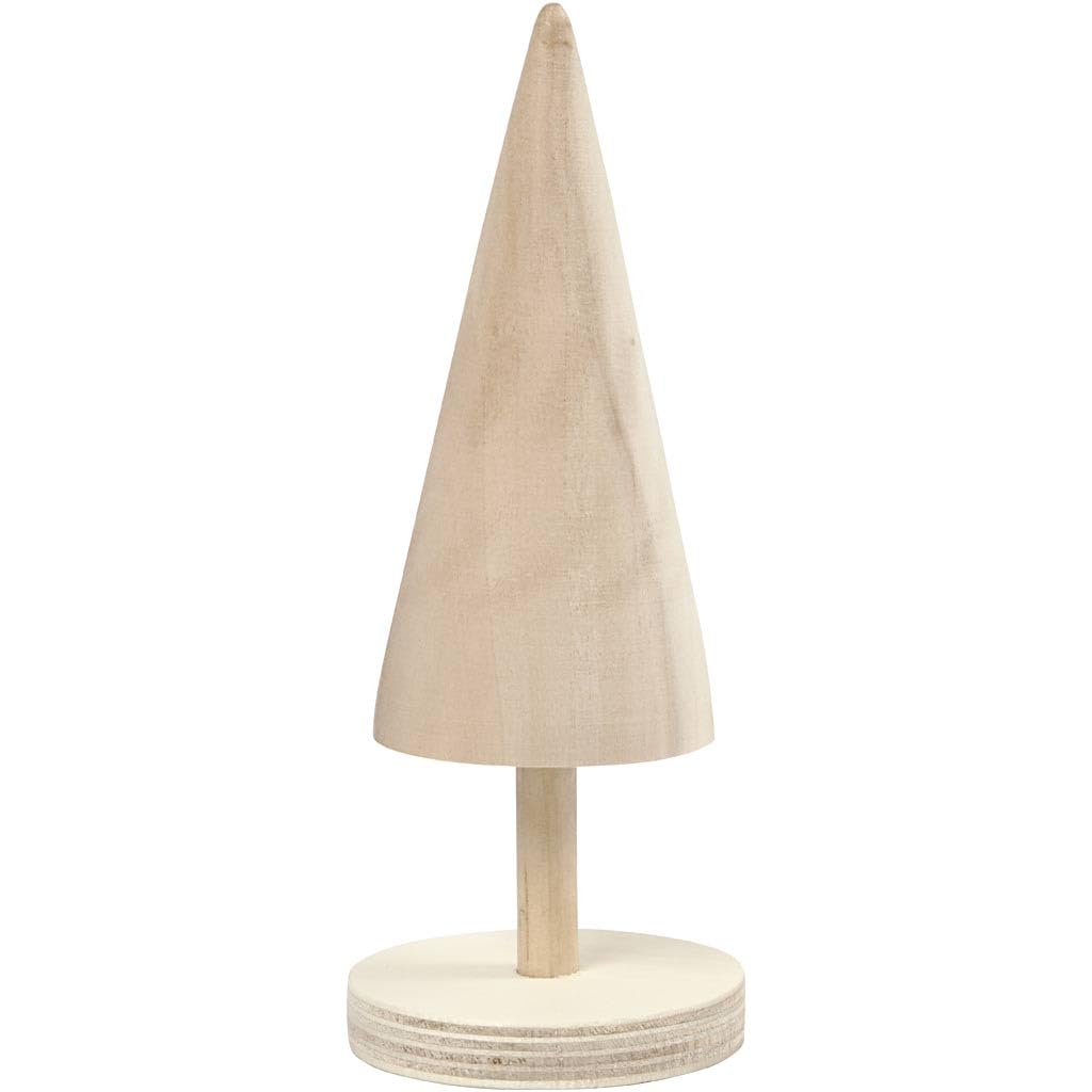 Creative 58053 Poplar Wood Christmas tree, 15.5 cm Height, 5 cm Diameter