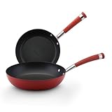 Circulon Contempo Red Aluminum Nonstick Twin Pack 8-Inch and 10-Inch French Skillet Set