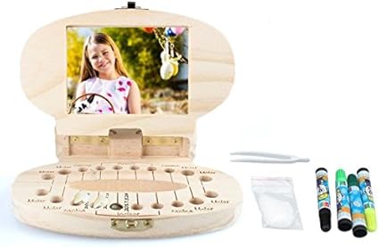 Bestkept Diy Coloriage Enfants Dent Boite Organiseur Bebe Economiser Les Dents De Lait En Bois Boite De Rangement Amazon Fr Cuisine Maison