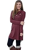 Our Precious Womens Long Sleeve Button Lapel Neck Sides Slit ShirtDress Purple S