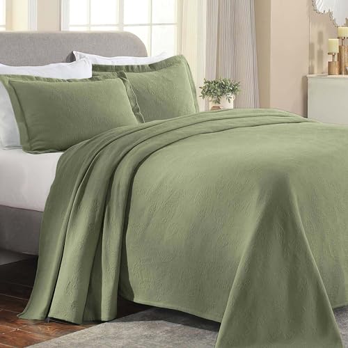 Superior Bedspread, Cotton, Sage, Full