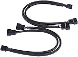 Nicfaky 4x PWM Fan Splitter Cable Y Adapter for PC Computer Power Supply Black view 7