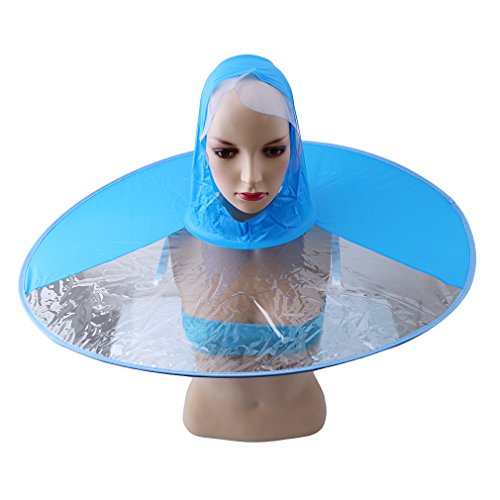 image for UNKE Creative UFO Waterproof Hands Free Umbrella Rain Hat Headwear Cap