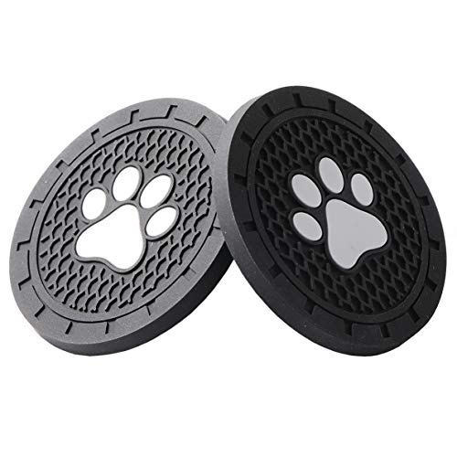 Lipctine 2 Pack 2.75 Inch Soft Paw Rubber Pad Set Round Auto Cup Holder Insert Drink Coaster fit for BMW Ford Chevrolet Silverado for BMW Ford Chevrolet Silverado Jeep Wrangler Liberty GMC Car Truck - Thumbnail 5