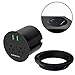 Desktop Power Grommet with 2 Power Socket & 2 USB Charging Ports.Desk Power Grommet for Desk Table Durable Plastic Top,with 6Ft Heavy Duty Extension Cord and Easy Mounting