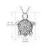 YFN Turtle Necklace Sterling Silver with Cubic Zirconial Necklace 18
