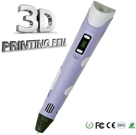 LFJ Ver.2016 3D Printing Pen with LCD Screen Included 3 Loops of Free ABS Filament - Purple