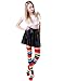Women’s Extra Long Striped Socks Over Knee High Opaque Stockings (Rainbow)