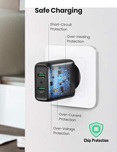 UGREEN USB Oplader 36W QC 3.0 USB Snellader Charger 2 Poorts Oplader voor iPhone 12 12 Mini 12 Pro 12 Pro Max Galaxy S21… - Afbeelding 8