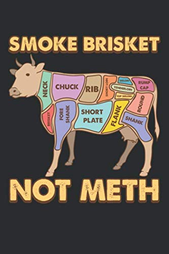 Smoke Brisket Not Meth: Funny BBQ Beef Notebook 120 Lined Pages (6" x 9")