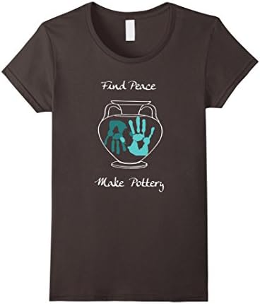 Womens Find Peace Make Pottery student Studio clay person wear XL Asphalt