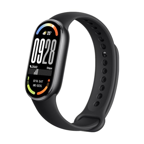 Smartband 10, Pulsera de Actividad, Pantalla AMOLED de 44mm, Carga rápida, 150+ Modos Deportivos, Monitorización de Salud y sueño, HyperOS 2.0, Impermeable 5ATM, Brújula, Negro