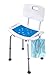 Medokare Shower Stool with Padded Seat and Back Rest - Shower Seat for Seniors with Tote Bag, Shower Bench Bath Chair, Handicap Shower Seats for Adults, Shower Stools and Benches