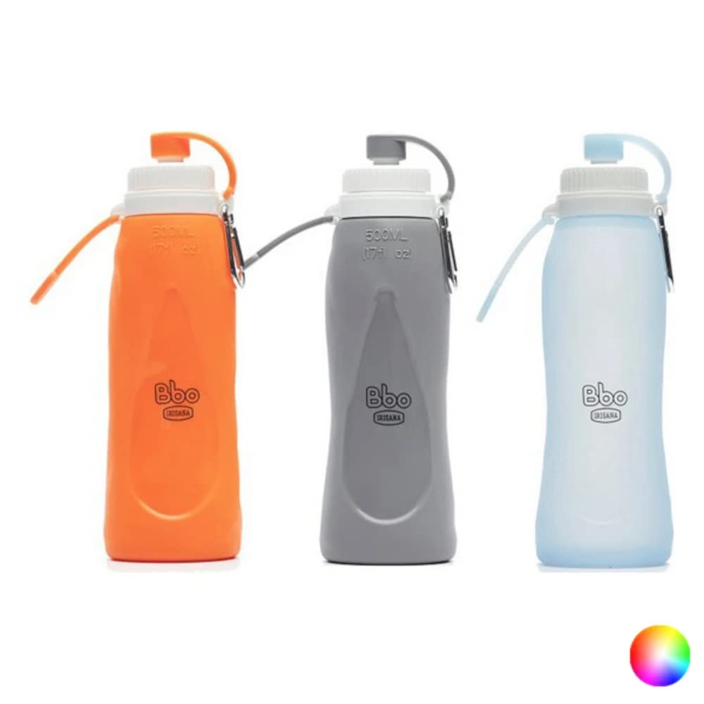 BBO IRISANA Reusable Silicone Folding Bottle, Gender Unisex, 72.BBO17.500.GR, grey, 500 ml.