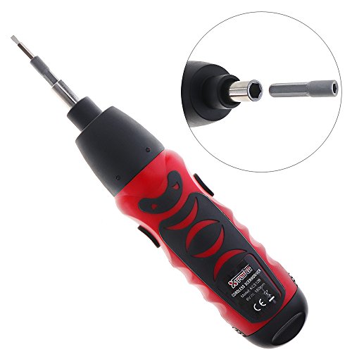 X-Power 6V Cordless Screwdriver, Battery Operated Electric Screw Driver with Bidirectional Switch and 14 Driver Bits Set for Household Maintenance